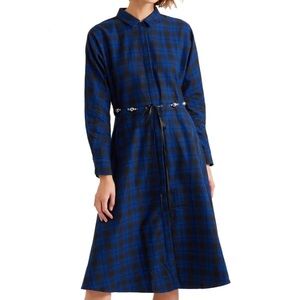 Maje Rebel Carreaux belted check cotton-flannel midi dress. 💙